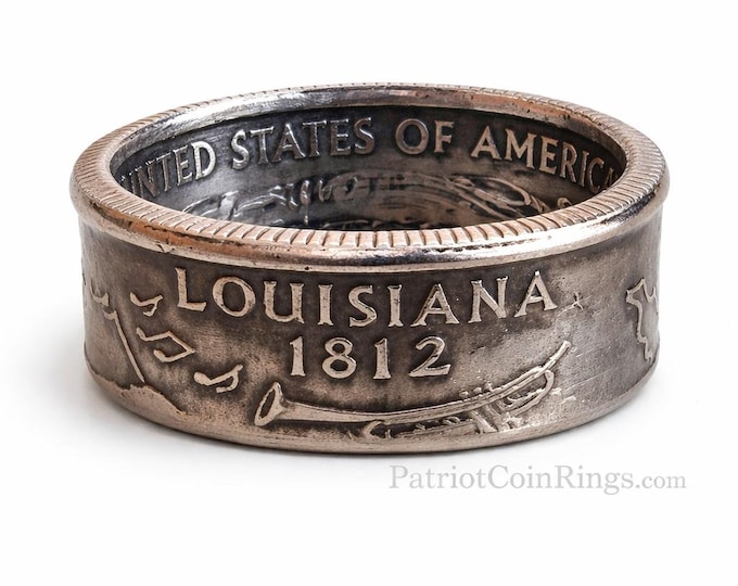 US State Quarter Coin Rings! Your choice of State, Size & Finish (Silver, 24k Gold, Rose Gold or Antiqued Patina!)