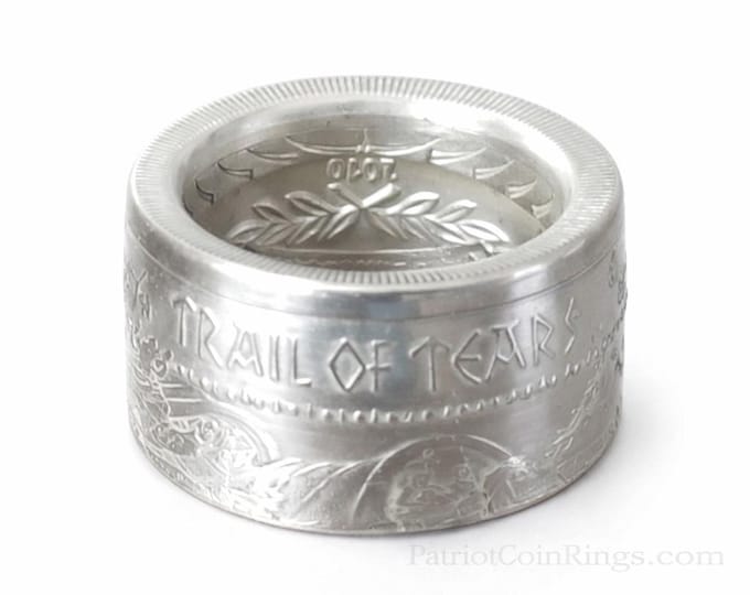 Very RARE 2010 SHAWNEE TRIBE "Trail Of Tears" 1oz Silver Proof Coin converted into a beautiful Ring!