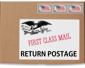 USPS First Class Return Postage Service (Continental USA only) Typically 7 Business Days Delivery Time within the United States