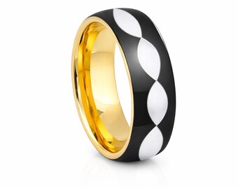 Custom Designed Ring for Matt Moore - 9mm Titanium or Tungsten Domed Ring w/ Center Facets as pictured.