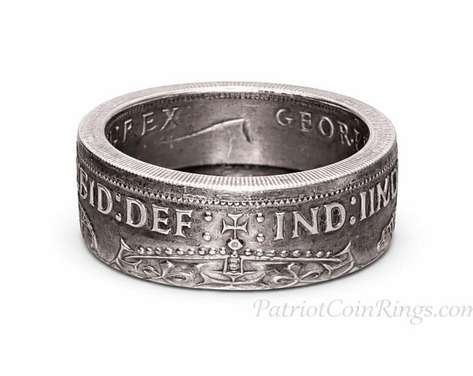RANDOM 1937–1951 Silver Thistles, Tudor Rose and Shamrock's British / United Kingdom UK 2 Shillings Coin Ring (Two Shillings) King George VI
