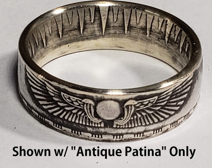 RARE 1955-56 Egyptian 25 Qirsh Commemorative Piastres Coin Ring, 9.5-10mm wide, .720 Silver, Anniversary, Birthday, Heritage, Fashion Ring.