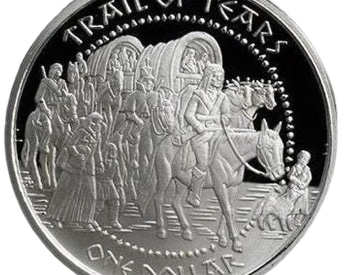 RARE 2010 SHAWNEE TRIBE "Trail Of Tears" 1oz Silver Proof Coin w/ Certificate & Authentication Numbers (Only 20,000 Rounds were ever minted)