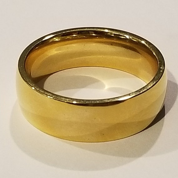 18k-24k Solid Yellow Gold Round Ring/ Thin 24k Gold Ring Stopper