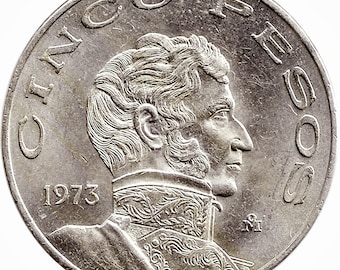 1971-78 Cinco Pesos Coin Ring (I'll hand make this beautiful coin into a ring with the obverse or reverse side of your choice facing out)