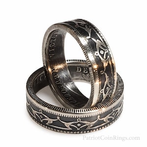 1874 Silver Newfoundland Queen Victoria 50 Cent Half dollar Coin Ring (Very Rare - Only 80k minted) / Canada / Canadian 147 YEARS OLD!