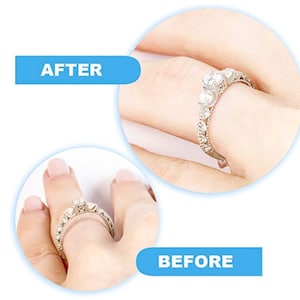 INVISIBLE RING RESIZER (resize loose bands), Pliable, Comfortable for Wedding Bands, Engagement Rings, Anniversary Bands, Promise Rings.