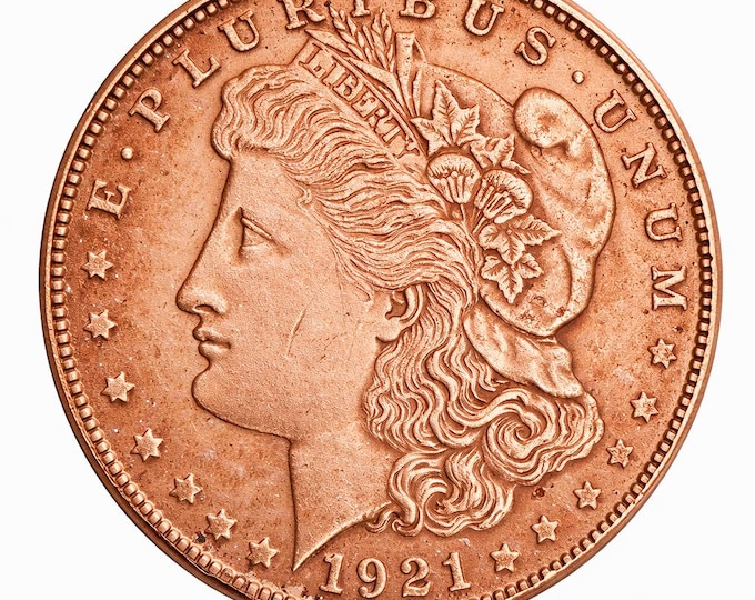 1886  Morgan One Dollar Coin, Morgan Dollar Collector Coin, .999 Copper.