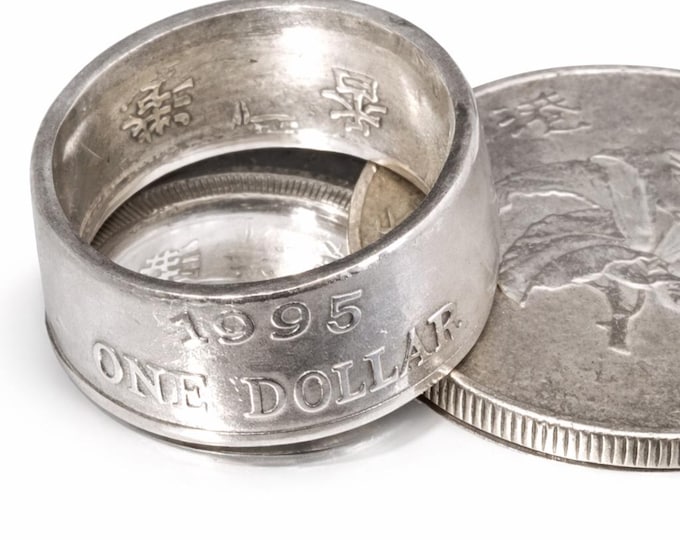 1994-95 Hong Kong One Dollar Coin Ring | 7.5mm-8mm Width Band
