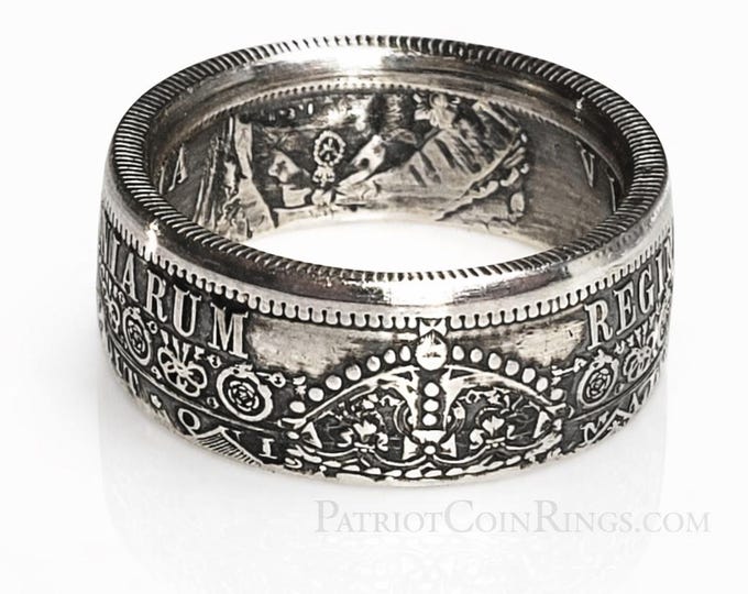 Victorian Jubilee Half Crown Coin Ring (1890–1892) – Sterling Silver (.925) RARE COIN