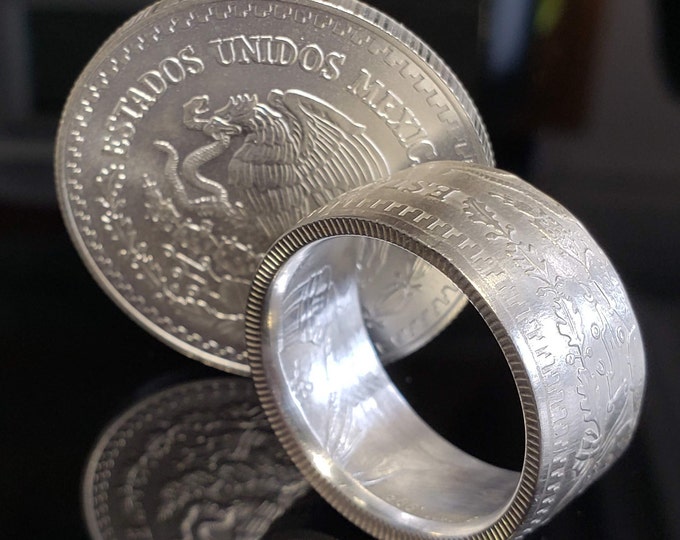 Estados Unidos Mexicanos "COIN RING" Mexican Pure Silver 1/2 oz (half onza) Libertad w/ choice of Finish!