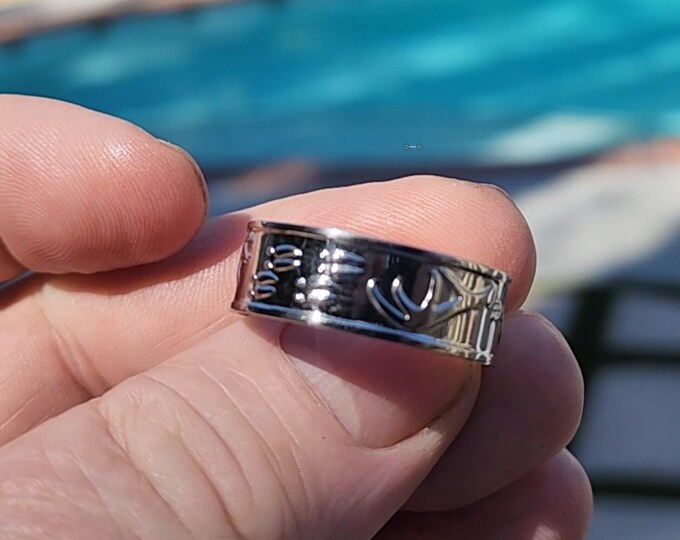 8mm ANTLER & DEER TRACKS w/ Comfort Fit Inner-band - High Polished (Wedding Ring, Engagement Ring, Anniversary Gift, Dad) Ring Sizes 5-19