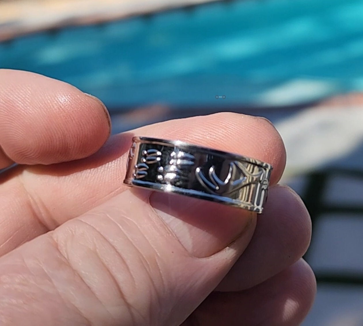 8mm ANTLER DEER TRACKS w/ Comfort Fit Inner-band High Polished (Wedding Ring, Engagement Ring, Anniversary Gift, Dad) Ring Sizes 5-19 dad リング