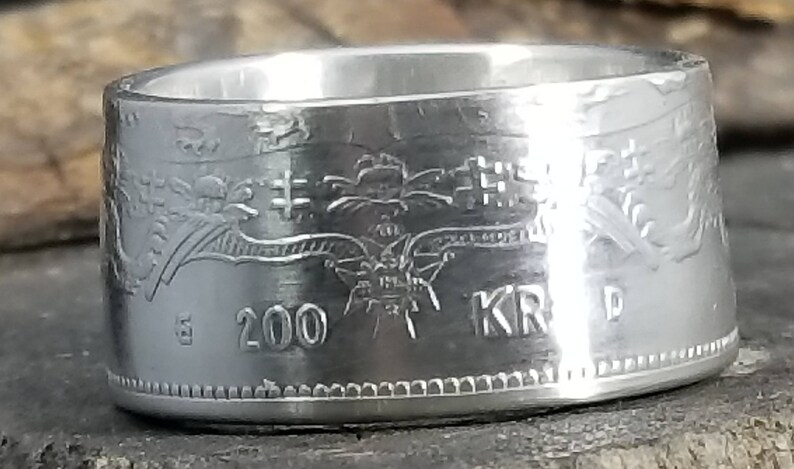 1993 Sweden 200 Kronor Queen Silvia 925 Sterling Silver Coin Ring engagement, wedding, anniversary, birthday, sweedish coin rings image 6