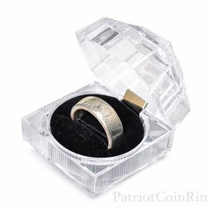 1776-1976 Bicentennial Silver Half Dollar Coin Ring w/ Mirror Finish | Double Sided | Straight Wall | Slightly Beveled Comfort Fit Sides