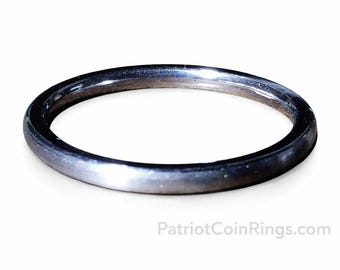 2mm Titanium Dome (Men, Woman, Unisex) Wedding Band Natural Gray Brushed Outer & Smooth Polished Inner Band -Comfort Fit Style2