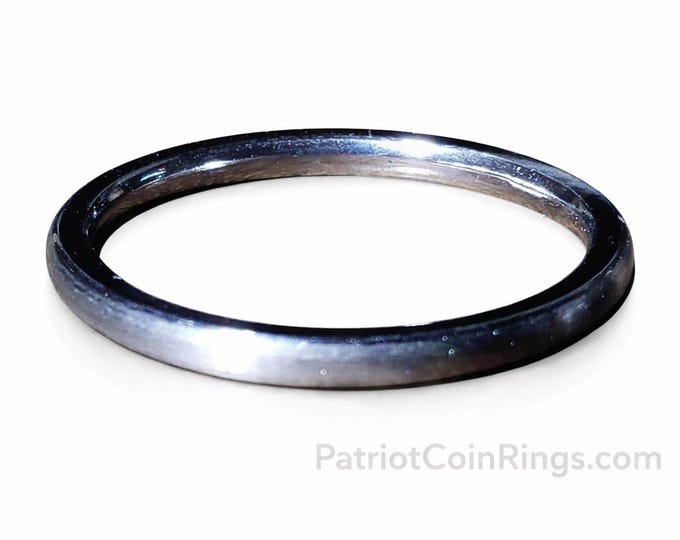 2mm Titanium Dome (Men, Woman, Unisex) Wedding Band Natural Gray Brushed Outer & Smooth Polished Inner Band -Comfort Fit Style2