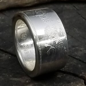 1993 Sweden 200 Kronor Queen Silvia 925 Sterling Silver Coin Ring engagement, wedding, anniversary, birthday, sweedish coin rings image 3