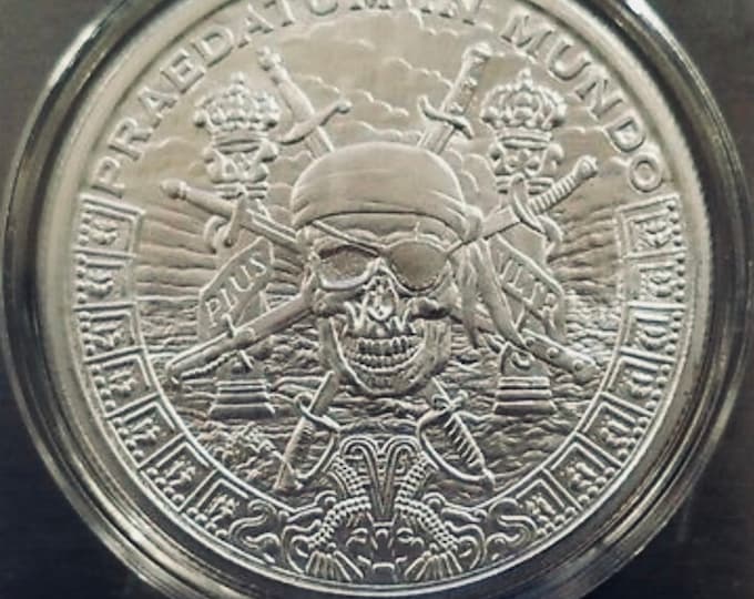 Silver "Pieces of Eight," Spanish Dollar, 1 Troy Ounce, A Predatory World, .999 Pure Silver Coin (Pirates of the Caribbean).