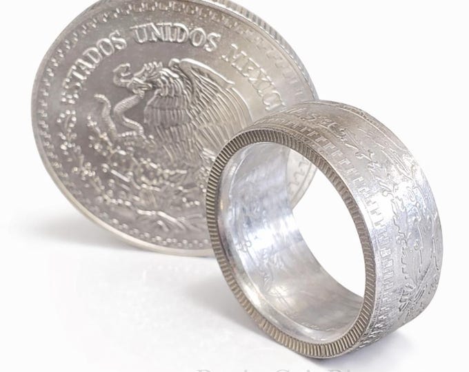 Estados Unidos Mexicanos "COIN RING" Mexican Pure Silver 1/2 oz (half onza) Libertad w/ choice of Finish!