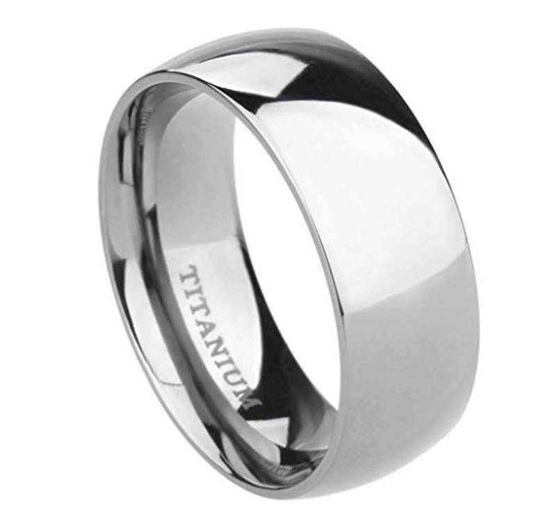 4mm 100/% Silver Titanium 2mm Mens /& Womens unisex, Engagement, Promise, Ring 6mm 8mm Comfort Fit Polished Dome Style Wedding Band