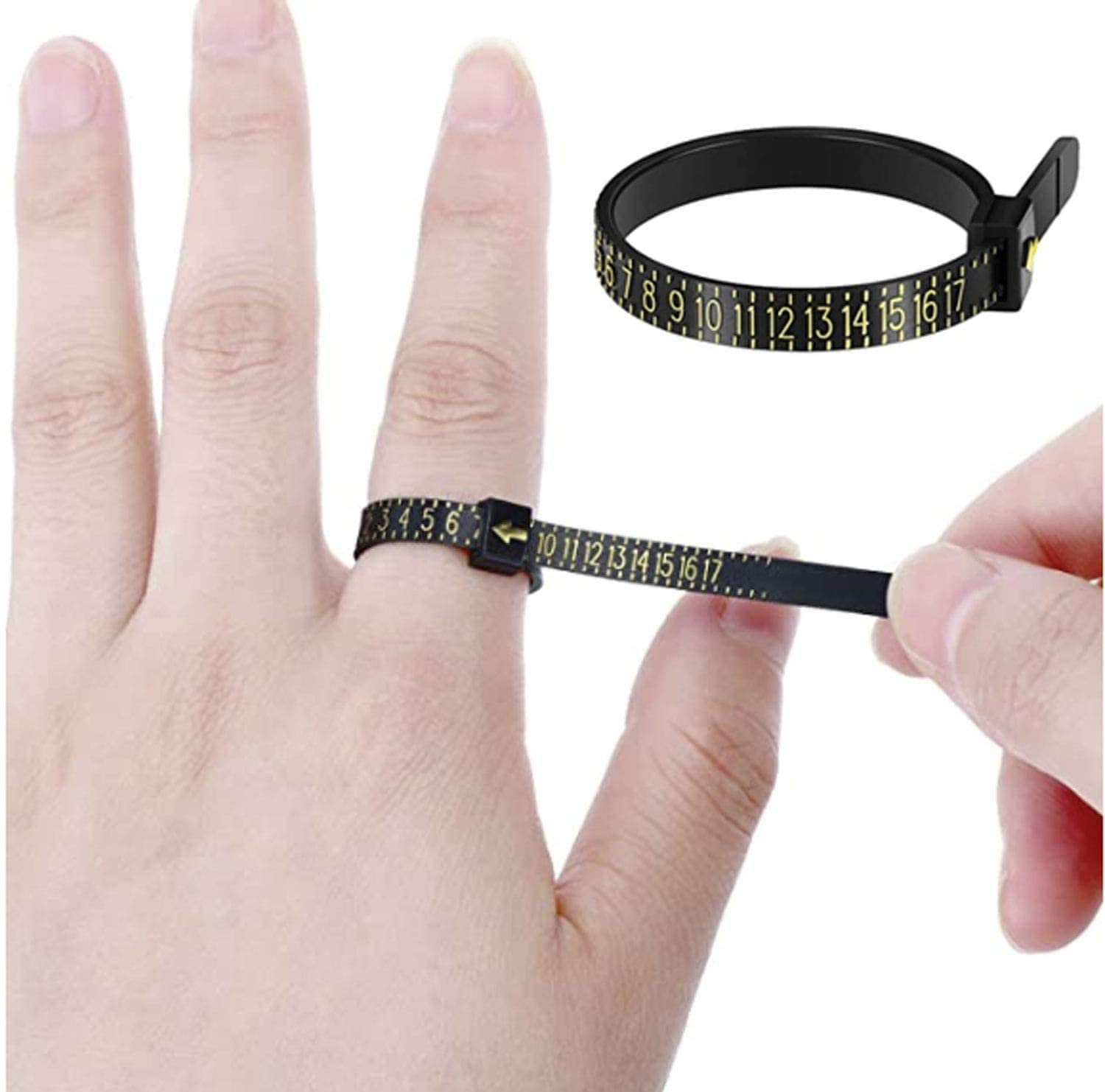 Visland Ring Sizer Measuring Tool Reusable Finger Size Gauge Jewelry Sizing Tool 1-17 USA Rings size, Men's, Size: Small, Black