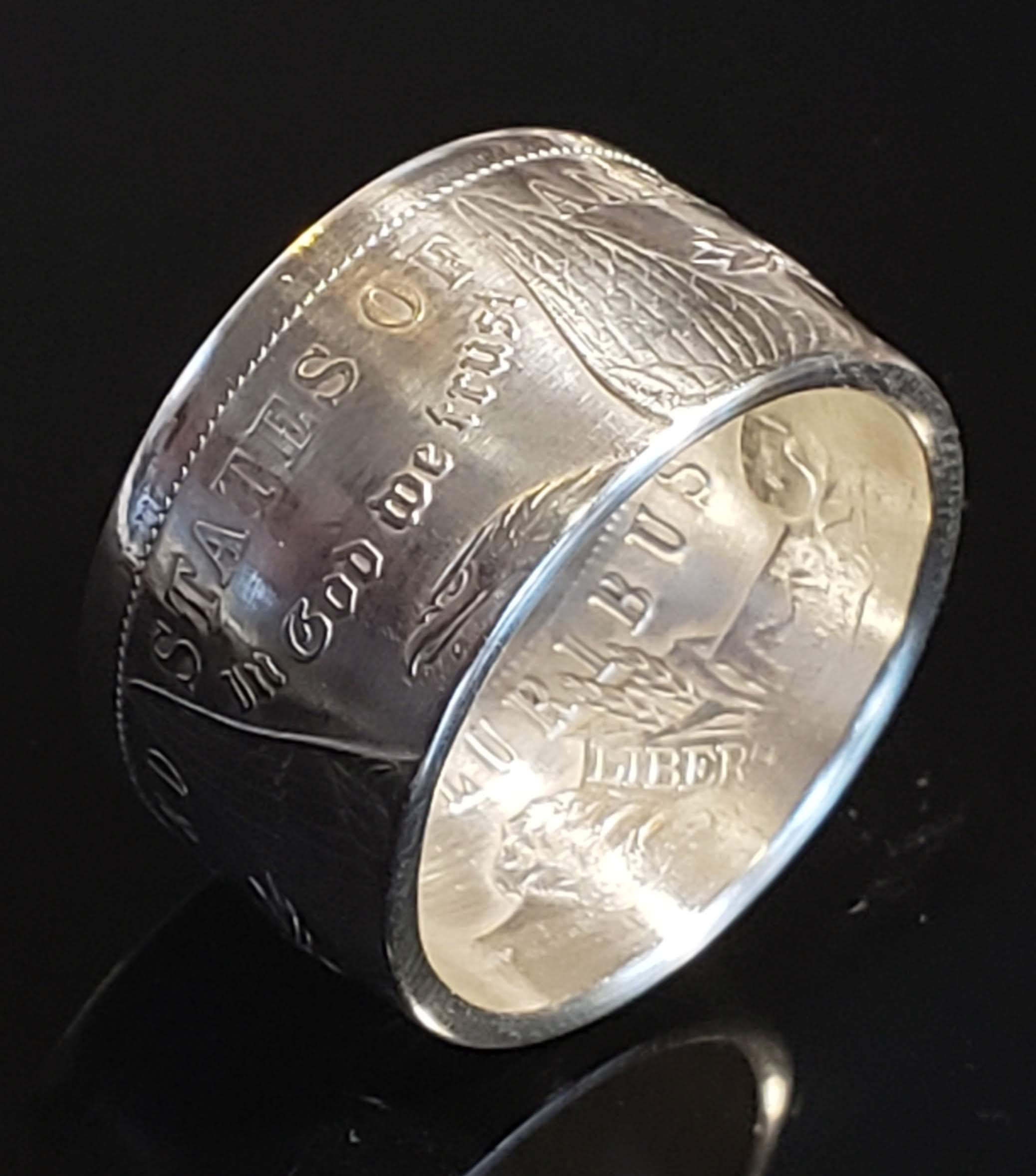 1878-1921 Morgan Silver Dollar US Coin Ring (wedding Band