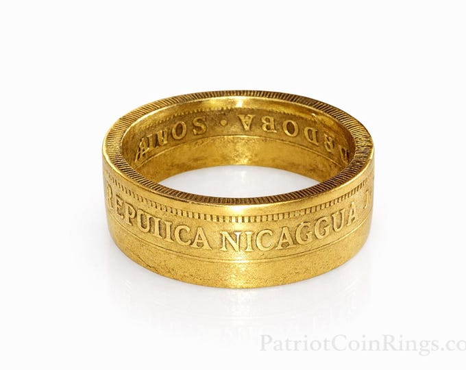 1939-74 Nicaragua 25 Centavos de Córdoba "Thin Ladies Band" (Beautiful Ring Hand Crafted from a coin)  | Wedding Band or Anniversary Gift