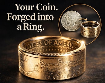 YOUR COIN CONVERTED!  You provide the coin, I'll convert it into a piece of art to wear for life.  Bezel Rings, Coin Rings, Anniversary Band