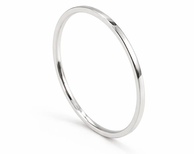Thin Stackable Midi Ring | 1mm Minimalist Knuckle Rings | Silver Stack Rings | Tiny Stacking Rings | Toe Ring | Thumb Ring (Sizes 2-20)