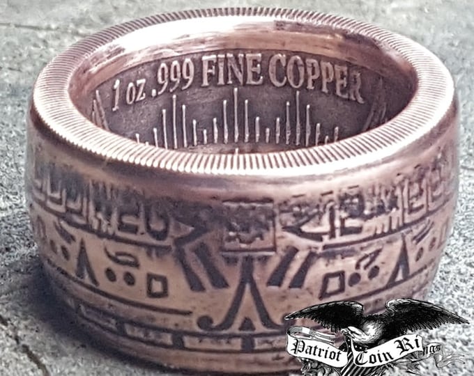 Mayan Aztec Calendar Coin Ring (1 Troy Ounce .999 Copper Bullion Coin)