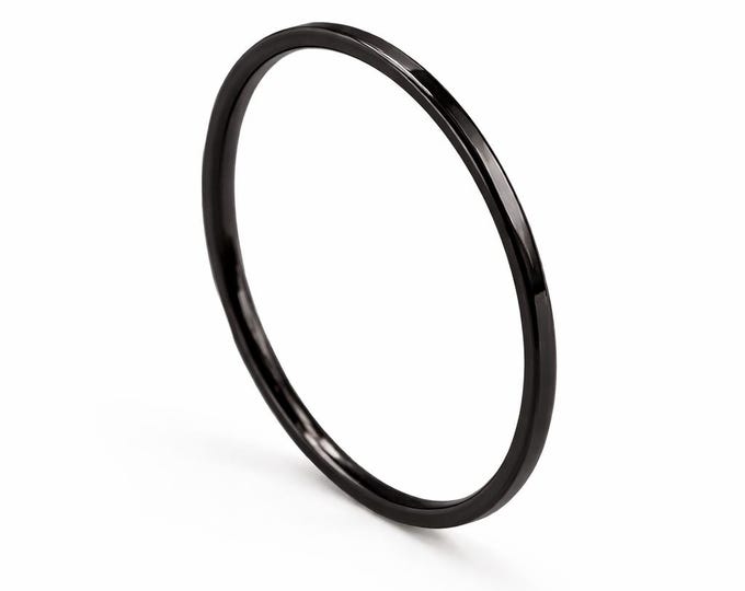 Thin Stackable Midi Ring | 1mm Minimalist Knuckle Rings | Yellow Gold Stack Rings | Tiny Stacking Rings | Toe Ring | Thumb Ring (Sizes 2-20)