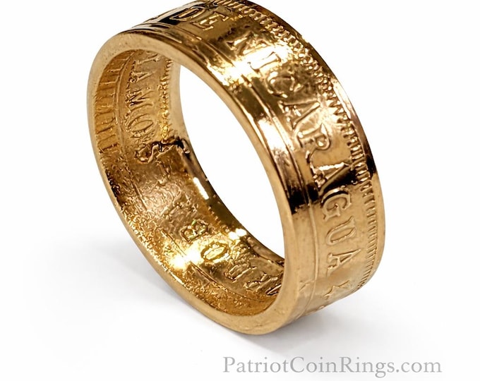1972 Nicaragua 1 córdoba Heritage Coin Rings - Un Cordoba (Beautiful Ring Hand Crafted from a coin)