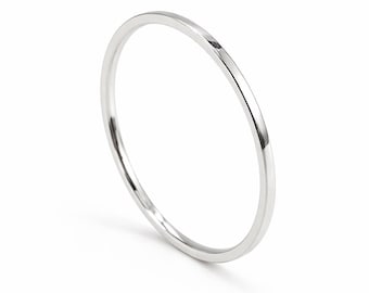 Thin Stackable Midi Ring | 1mm Minimalist Knuckle Rings | Silver Stack Rings | Tiny Stacking Rings | Toe Ring | Thumb Ring (Sizes 2-20)