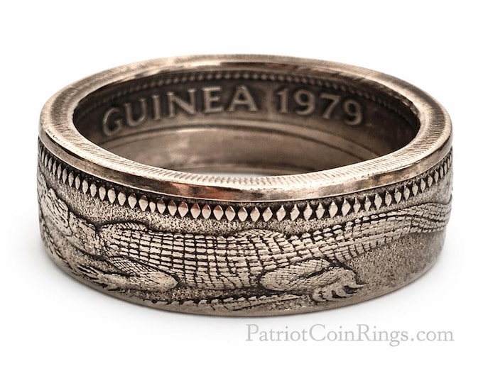 1974-2004 Papua New Guinea 1 Kina K1 - Strong Minting of Saltwater Crocodiles - Wedding Band, Promise Ring, Hunters Band, Reptile Hobbyist