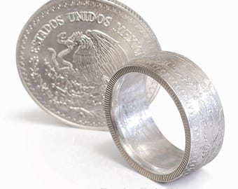 Estados Unidos Mexicanos "COIN RING" Mexican Pure Silver 1/2 oz (half onza) Libertad w/ choice of Finish!
