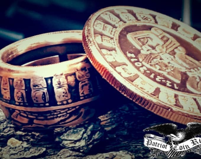 Mayan Aztec Calendar Coin Ring (1 Troy Ounce .999 Copper Bullion Coin)