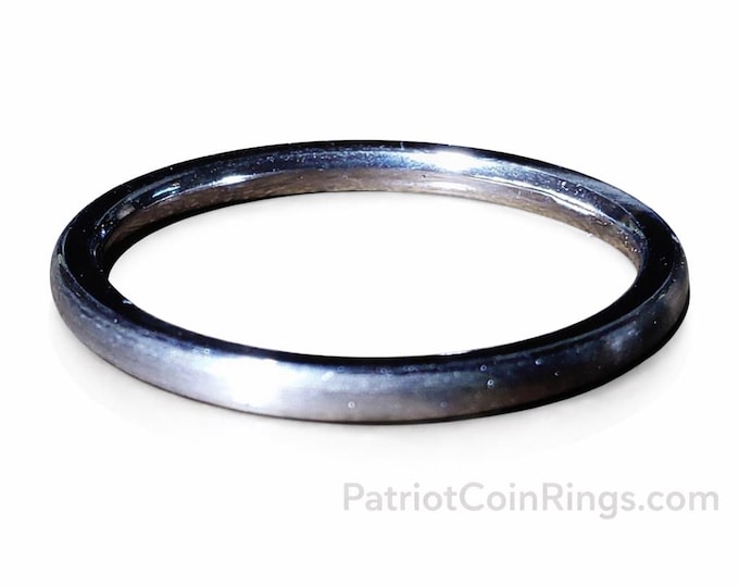 Titanium Dome Wedding Ring - Slim 2mm Brushed Silver, Comfort Fit