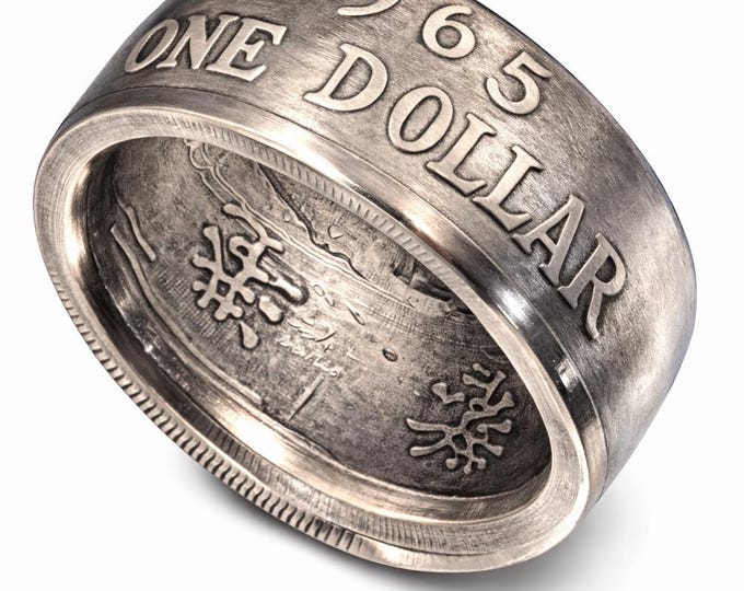 1960 Hong Kong One Dollar Coin Ring | Promise Ring, Engagement, Wedding, Anniversary Gift, Chinese, China Coin Ring, Orient, Asian Jewelry