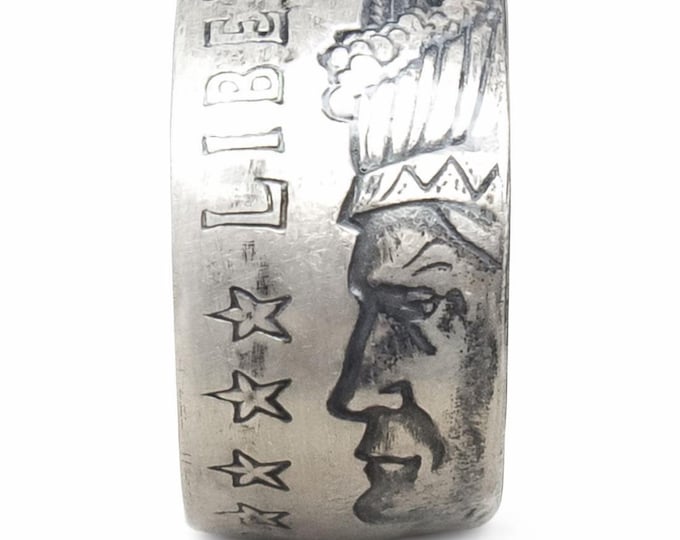 1929 Silver Incuse Indian Head Coin Rings | Wedding Rings | Silver Bands | Jewelry | 1 Troy Ounce, 1oz, 1/2oz, 1/4oz      (not cheap copper)