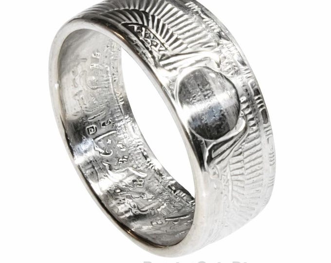 RARE 1955-56 Egyptian 25 Qirsh Commemorative Piastres Coin Ring - Extremely Scarce .720 Silver 9.5-10mm wide Anniversary, Birthday, Heritage