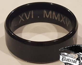 FREE ENGRAVING...8mm Titanium Mens & Womens Stainless Steel Wedding Band (18K Gold, Silver or Black)