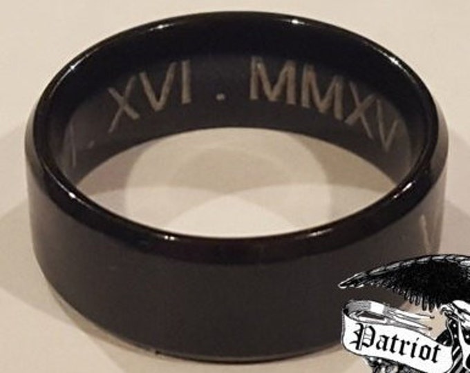 FREE ENGRAVING...8mm Titanium Mens & Womens Stainless Steel Wedding Band (18K Gold, Silver or Black)
