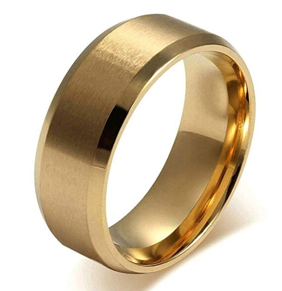 Luxury Jewelry Accessories Plus Size Mens Ring 8mm Stainless Steel Rings  for Men Vintage Punk Rings Wedding Band Engagement Ring Titanium Steel Rings