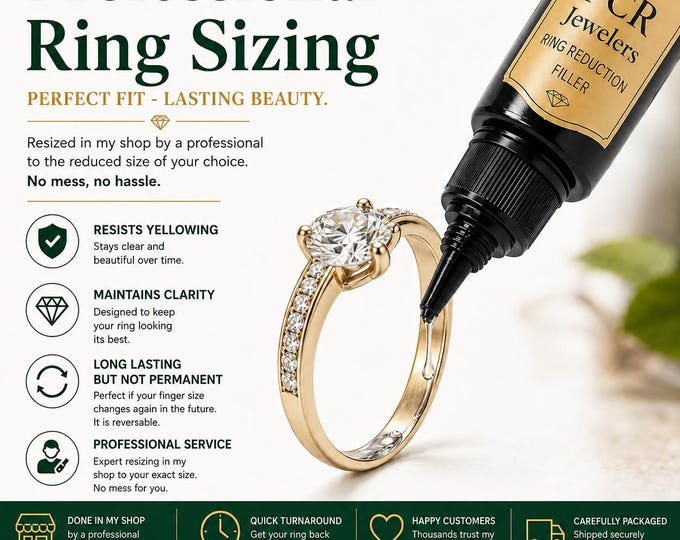 Professional Ring Reduction Service | Invisible Ring Resizer | Custom Ring Size Adjustment | Custom Ring Sizing | Wedding, Engagement, Bands