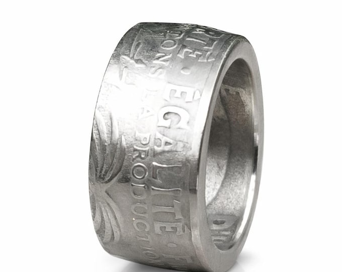RANDOM 1975-1985 REPUBLIQUE D'HAITi 50 centimes Charlemagne Peralte~Double Cannons (Coin Converted into Coin Ring) Sizes 4-12