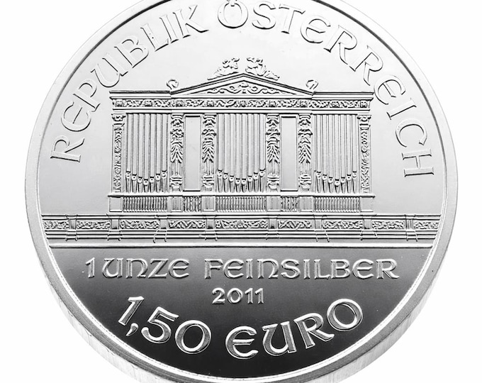 Vienna Philharmonic silver round, 1 Troy Ounce, German state REPUBLIK ÖSTERREICH (Austria) Coin, Metal Plating Options Available.