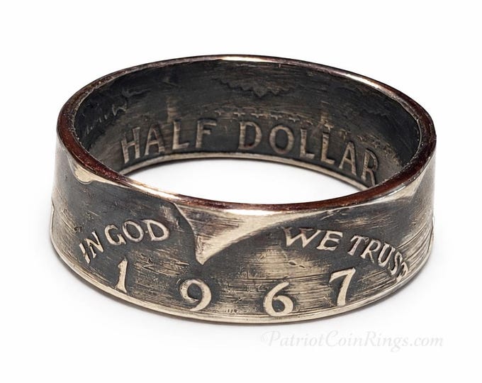 Kennedy Half Dollar Coin Ring 1964-70, 76, 1992-2018 (Random) Silver US Half Dollar Coin Ring US Sizes 4-15