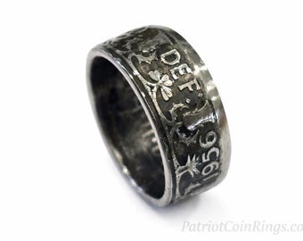 RARE 1953-1967 Two Shillings Coin Rings. Thistles, Rose, Leeks & Clover. Queen Elizabeth II Saint Patrick's Day, Irish, Scottish