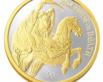 RARE COIN, 1oz .9999 Solid Silver Coin, Pale Horse Of Death Coin from The Four Horsemen Of The Apocalypse Series (Precious Metal Options).